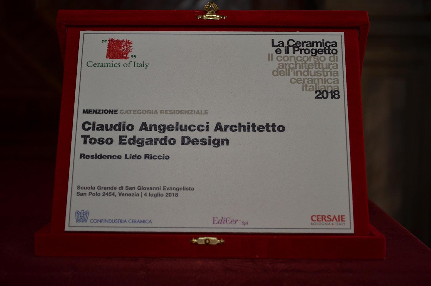 Cotto d'Este a reçu une mention honorable au concours "La Ceramica e il Progetto 2018": Photo 3